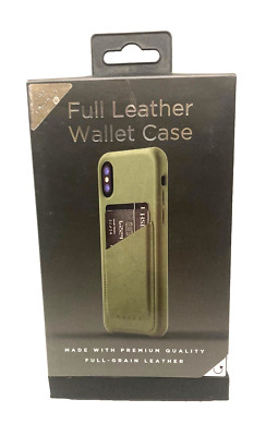 Mujjo Full Leather Wallet Case for iPhone X - Green