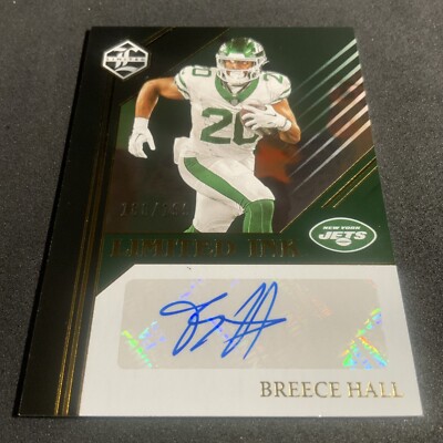 BREECE HALL 2023 LIMITED FOOTBALL LIMITED INK AUTOGRAPH /199 *JETS