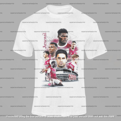Vintage Style Arsenal F.C, Emirates, Mikel Arteta.  Fußball T-Shirt.