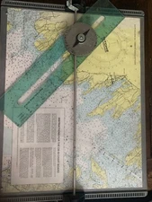 Vtg Ritchie  Marine Navigation Plotter Chart Map Rope Nautical Decor