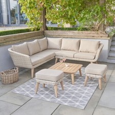 7 Seater Rattan Sofa Set with Table Outdoor Corner Sofa Modular Garden Furniture