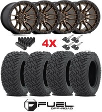 Fuel Rebel 6 Bronze Wheels Rims Tires 33 12.50 20 Mud Gripper Mt 1500