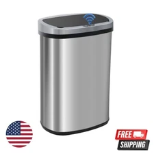 Kitchen Motion Sensor Trash Can Touchless Stainless-Steel Garbage 13 Gallon Bin