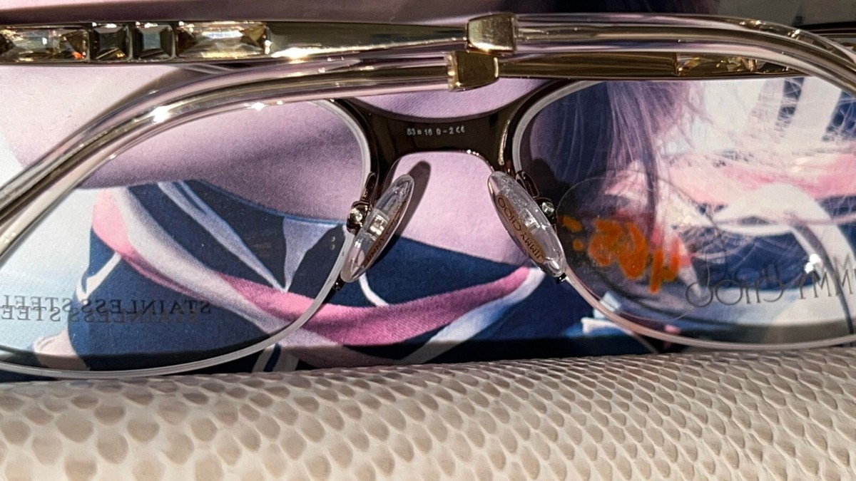 JIMMY CHOO 長方形フレムメカネ JC182 14W Jimmy Choo JC182-14W Eyeglasses Brown Rose Gold Frames 53-16