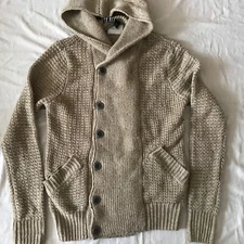 VAILENT SWEDEN MEN'S PUREX HOODED CARDIGAN BUTTONED MONT KNITTED MEDIUM