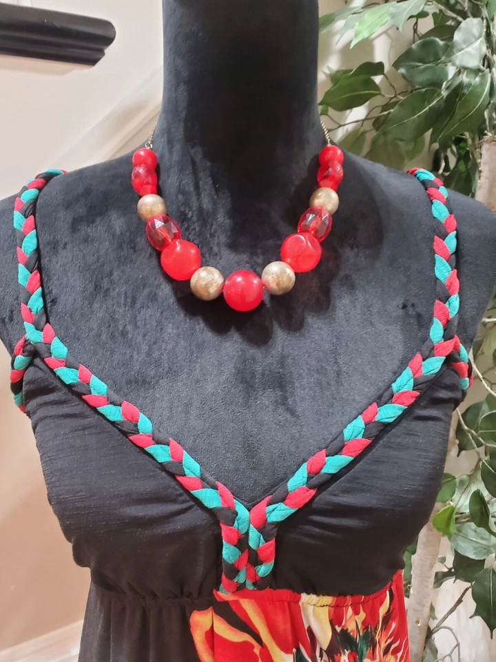 XXI Women's Black Floral Sleeveless V Neck Casual Knee Length Dress Medium - Image 2 of 4