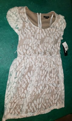My Michelle Dress Size 9 Dress Brand New With Tags Nude White Cap Sleeve Lacey Ebay