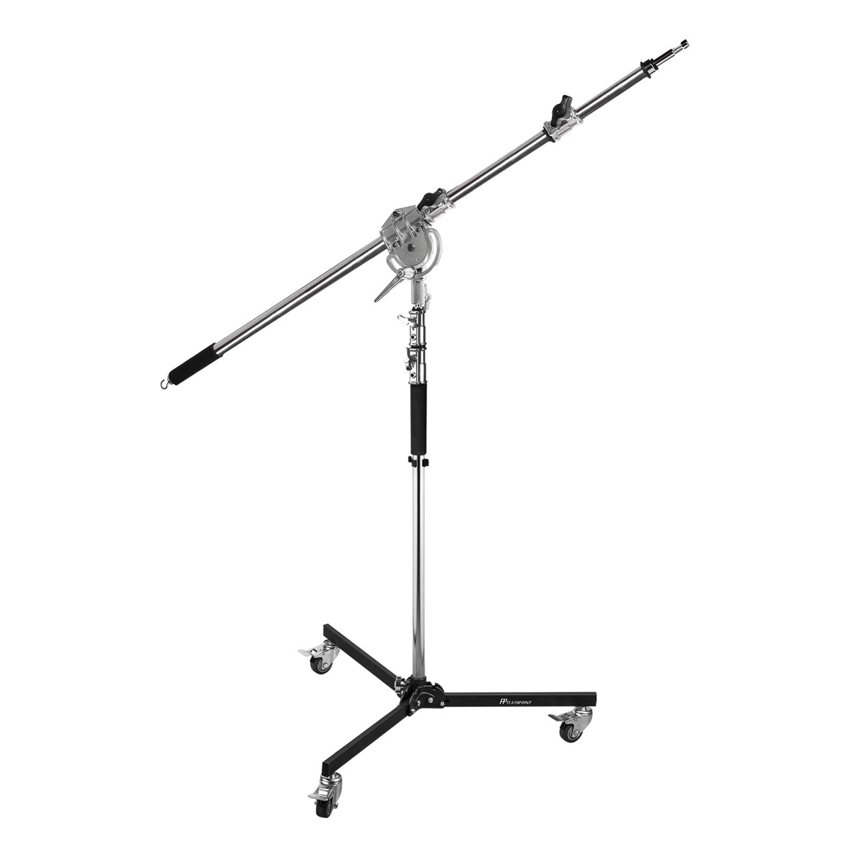 Складная подставка Flashpoint на колесной базе 9 с телескопической стрелой 86 мм (хром)