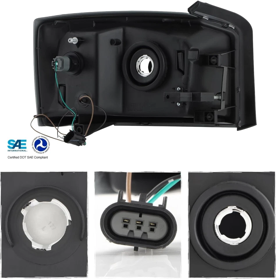 PARA 05-07 DODGE DAKOTA TUBO LED CARCASA NEGRA ÁMBAR FAROS ESQUINEROS FAROS FAROS FAROS Foto 2 de 4