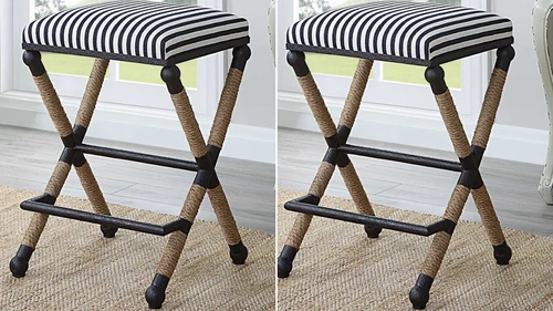Set Of Two Rustic Iron 28" Braddock Counter Stools Uttermost 23711 - Picture 1 of 7