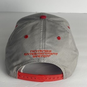 Nintendo Controller Hat Cap Snap Back Mens Gray Red Flat Bill Video Games NES