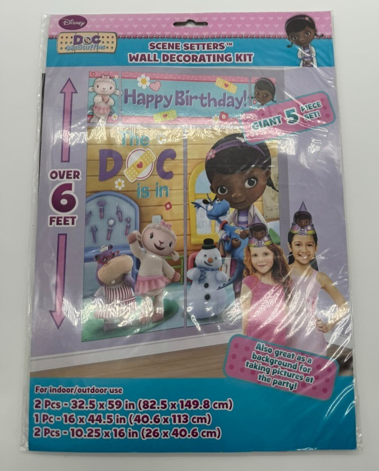 Doc McStuffins Happy Birthday Party Disney Wall Decor Kit 6 Feet