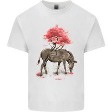 Camiseta Infantil Acuarela De Cebra Y Árbol