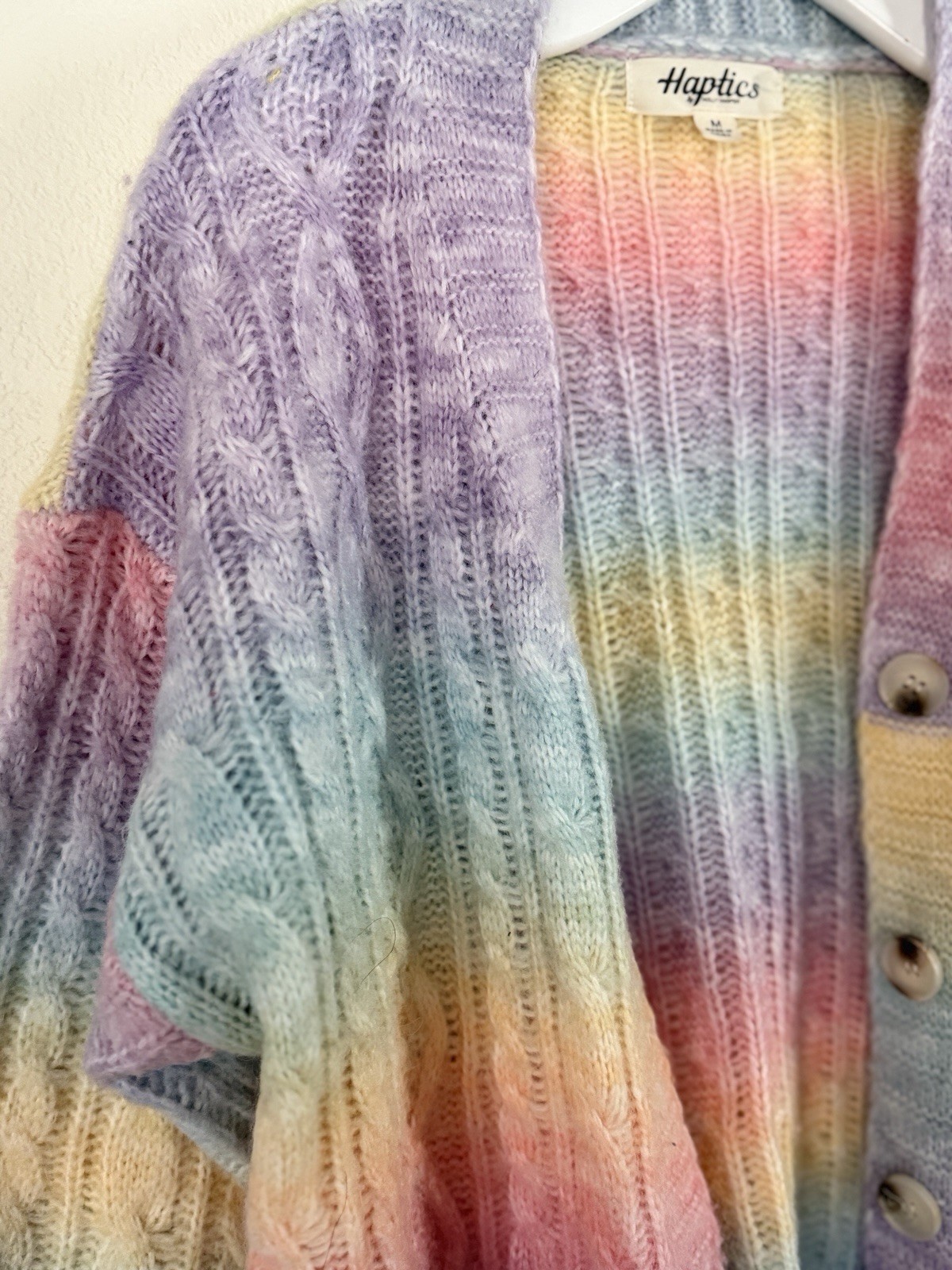 Haptics Women’s Rainbow button down cable knit ca… - image 5
