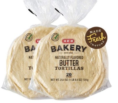 HEB Fresh Butter Tortillas Lowest Price Guaranteed (2 pack 20ct)