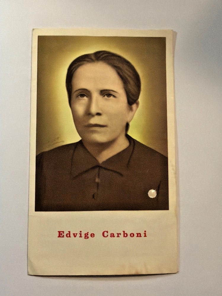 Santino pieghevole reliquia Beata Edvige Carboni Sardegna