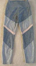Alo Yoga Leggings Alosoft Sheila Womens Medium Gray Pink High Rise Work Out *