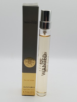 AZZARO WANTED for Men Cologne 0.3 oz 10 ml Eau de Toilette Mini Spray NEW IN BOX
