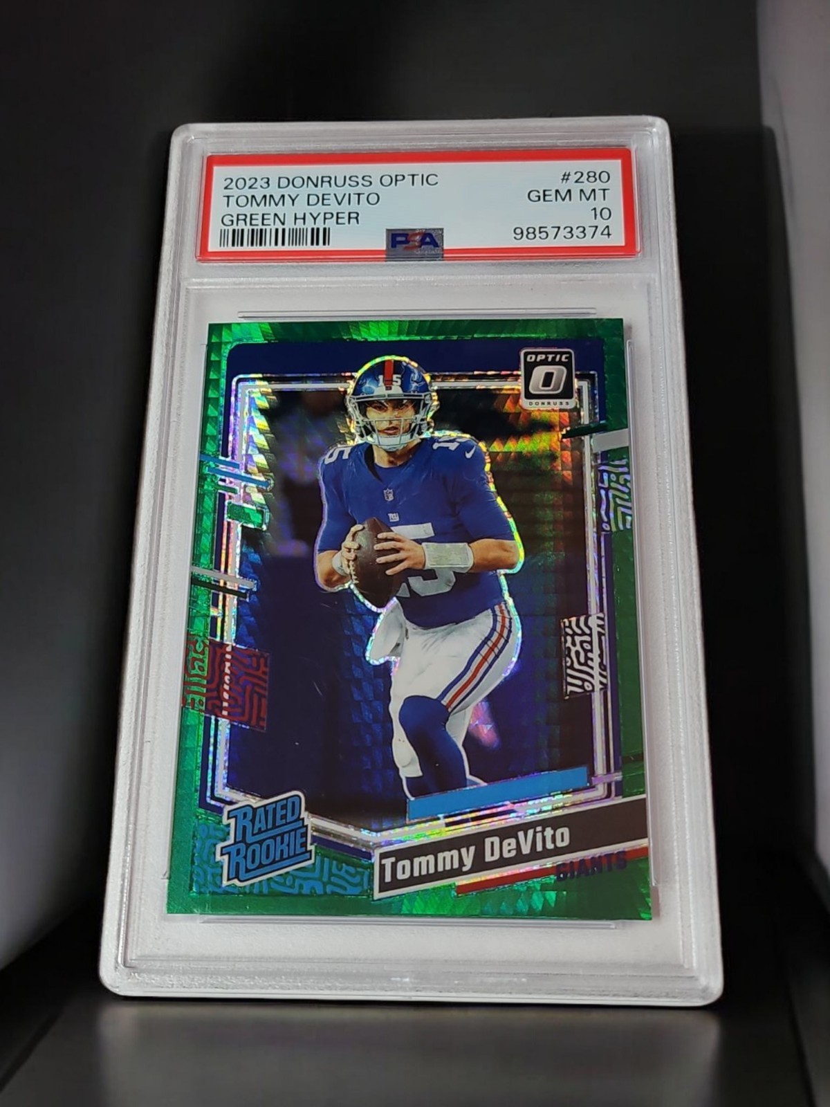 🔥2023 Panini Donruss Optic #280 Tommy Devito Green Hyper PSA 10🔥