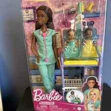 Barbie You Can Be Anything Baby Doctor African American Doll  Playset 3 Years
