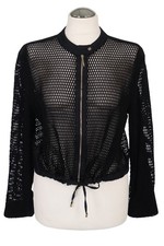 Marc Cain Damen Jacke Gr. 36 Schwarz Baumwolle Bomberjacke Jacke