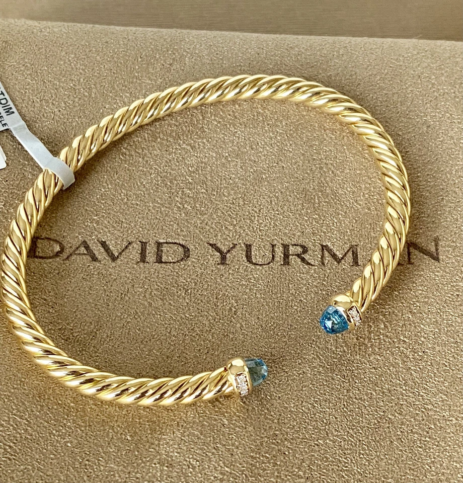 Brazalete espira David Yurman oro 18k diamante topacio 4 mm nuevo con etiquetas $3200+ Foto 2 de 4