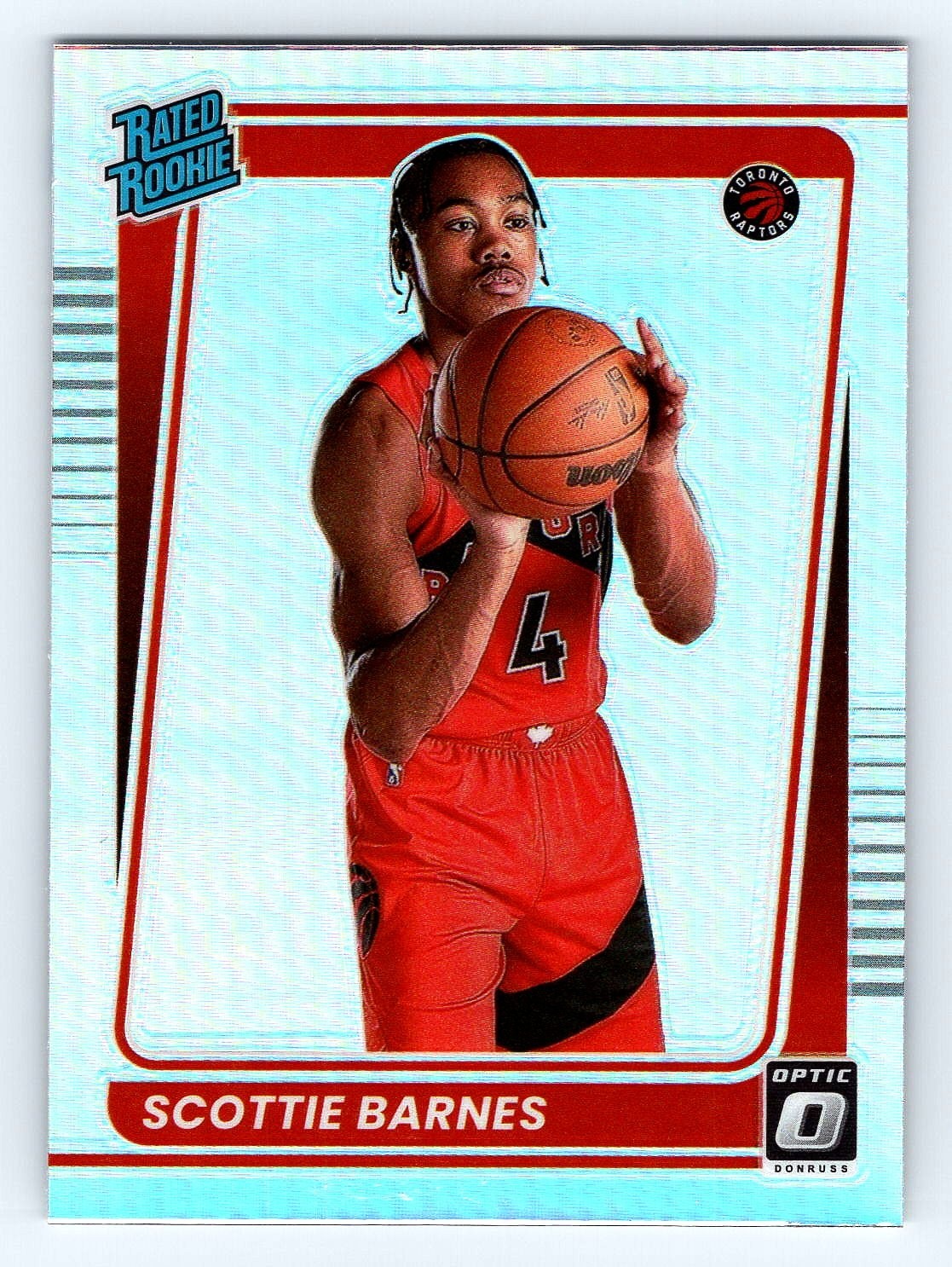Scottie Barnes Donruss 2021-22 Donruss Optic #186 Holo RC Rookie