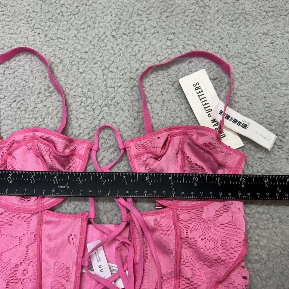 Sujetador corsé fuera de debajo sujetador lencería rosa medio nuevo con etiquetas Foto 2 de 4