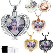 Personalized Photo Heart Urn Necklace for Ashes Ashes Urn Cremation Urns Jewelry