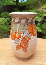 Vintage Charlotte Rhead Crown Ducal Vase - Autumn Leaves - 17cm Tall - Shape 133