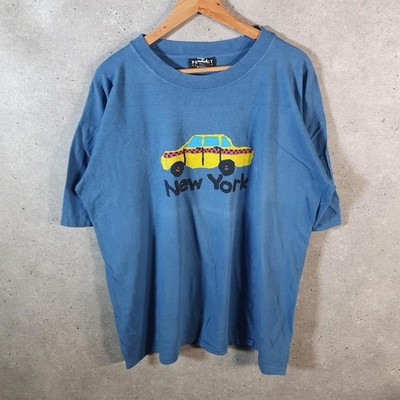 Vintage Protest Knitwear New York 90s USA Single Stitch T-Shirt Herren XL Blau