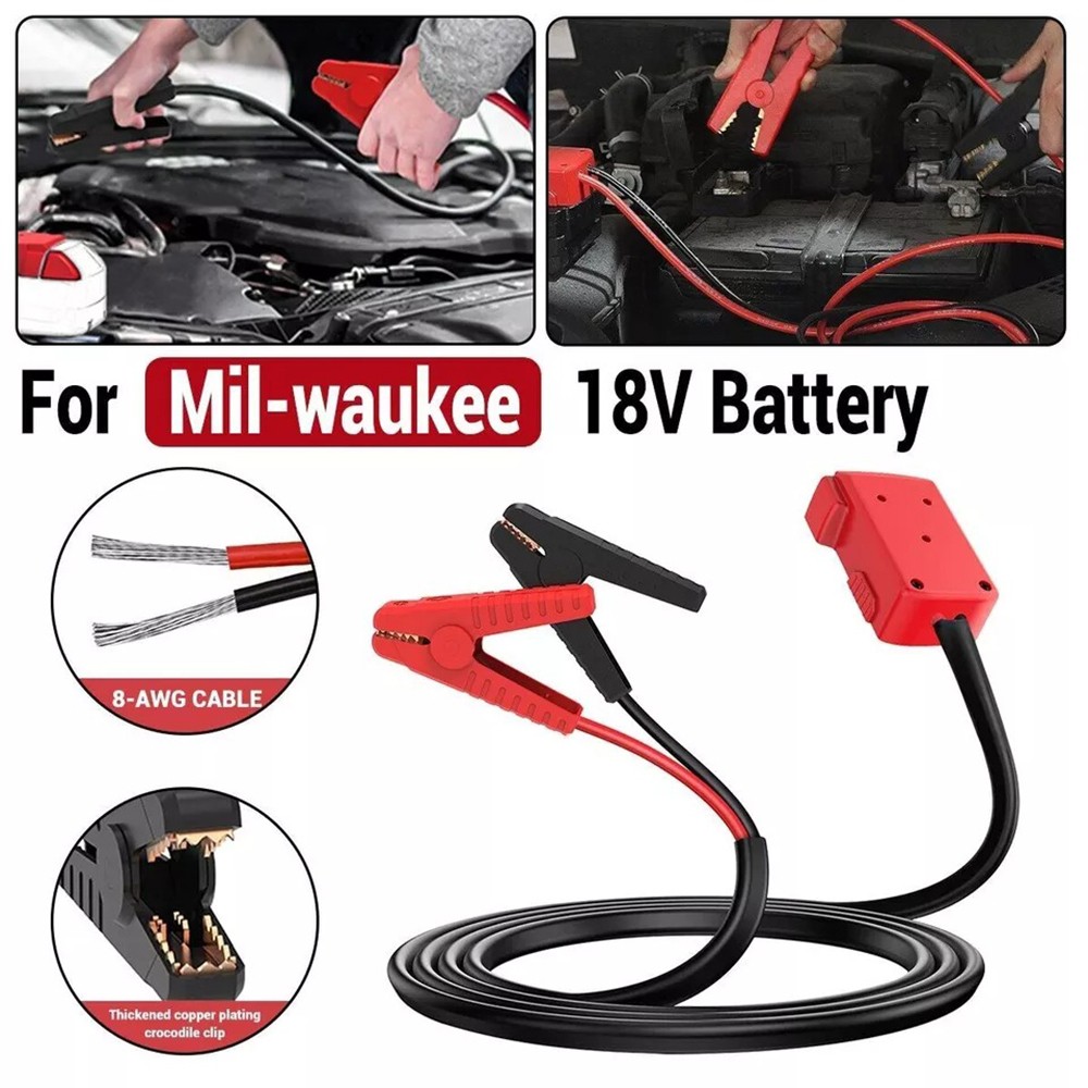 Power Battery Jumper Starter Jump Kit 8 AWG Auto Booster Cable for Milwaukee M18