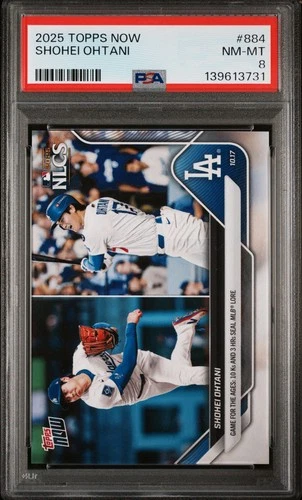 Shohei Ohtani 2025 Topps Now #884 PSA 8 Mint Postseason Record MVP Sold Out Icon