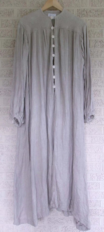 18th Century Nightgown Night Shirt Yoke Dress Homespun Linen Chemise Prairie SCA - Image 4 of 4