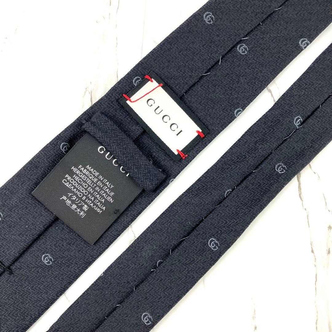 Gucci Necktie Tie 100% Silk Black All-over GG Pattern 2.8 inches From Japan thumbnail 7
