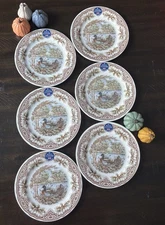 (6) Royal Stafford Homeland Mallard Ducks Salad Dessert Plates Thanksgiving NEW