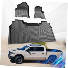 Car Floor Mats for Dodge Crew Cab with Rear Under-Seat Ram 1500 2019-2024