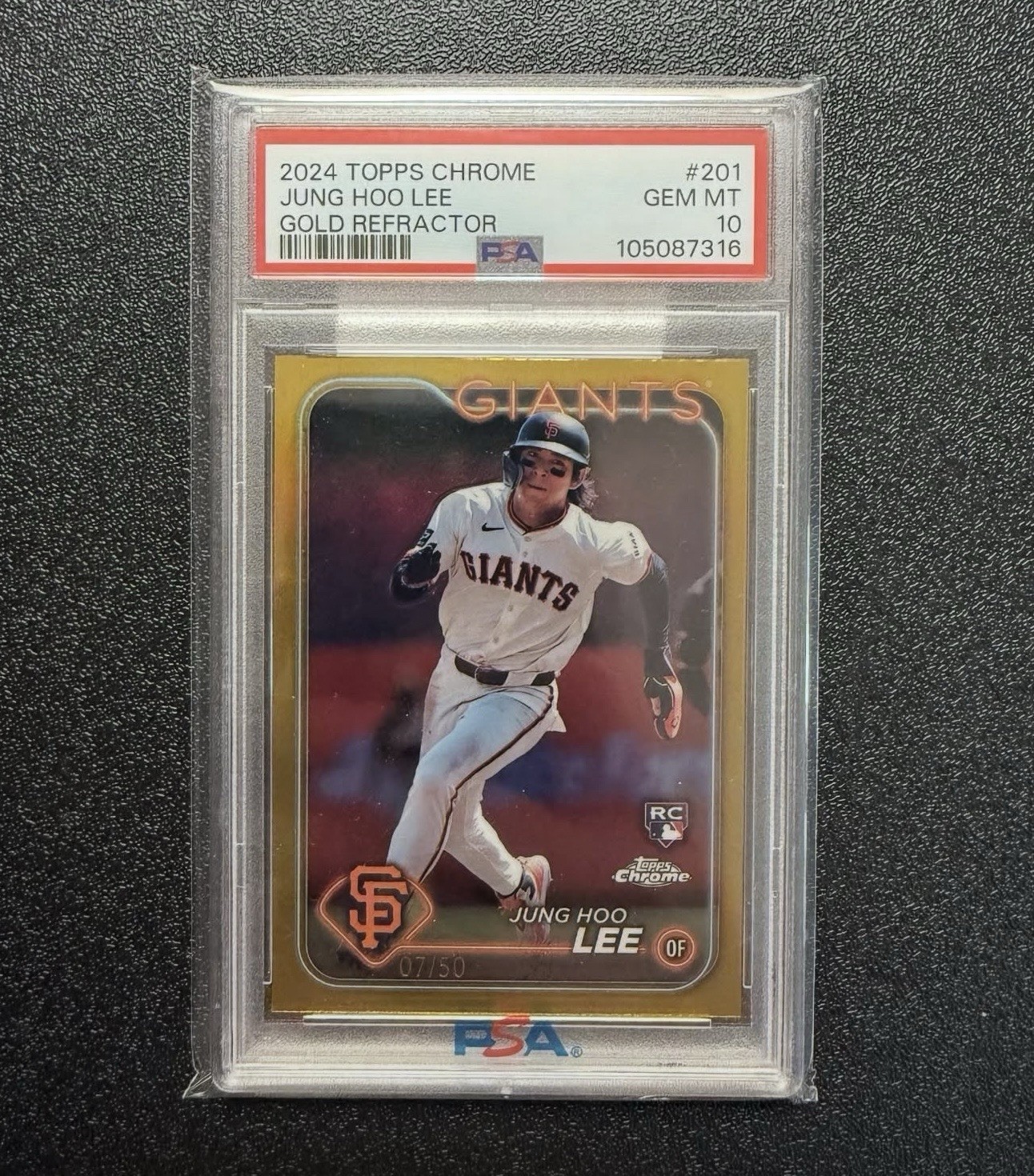 2024 Topps Chrome - Jung-Hoo Lee #201 Gold Refractor /50 (RC)