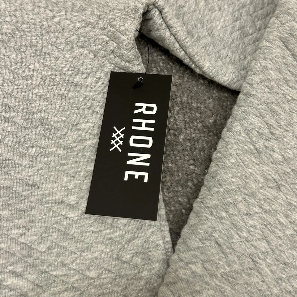 Pullover Rhone Para Hombres Pequeño Gris Jaspeado Fin de Semana Acolchado Tapeta a Presión Cremallera Lateral Foto 3 de 4