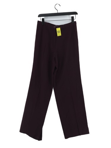 Jigsaw Women's Trousers UK 12 Purple 100% Wool Straight Chino - Picture 1 of 6