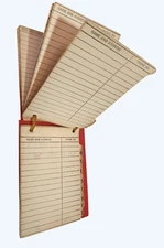 Vintage Red Address Book Plastic Ring Binding Paper Pages Alphabetical Tabs Used