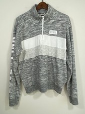 PINK Victoria s Secret Gray Quarter Zip Pullover Sweatshirt M