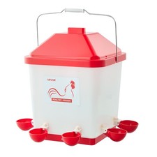 VEVOR 5 Gallon Automatic Chicken Waterer 6 Water Ports Automatic-Fill Water Cup