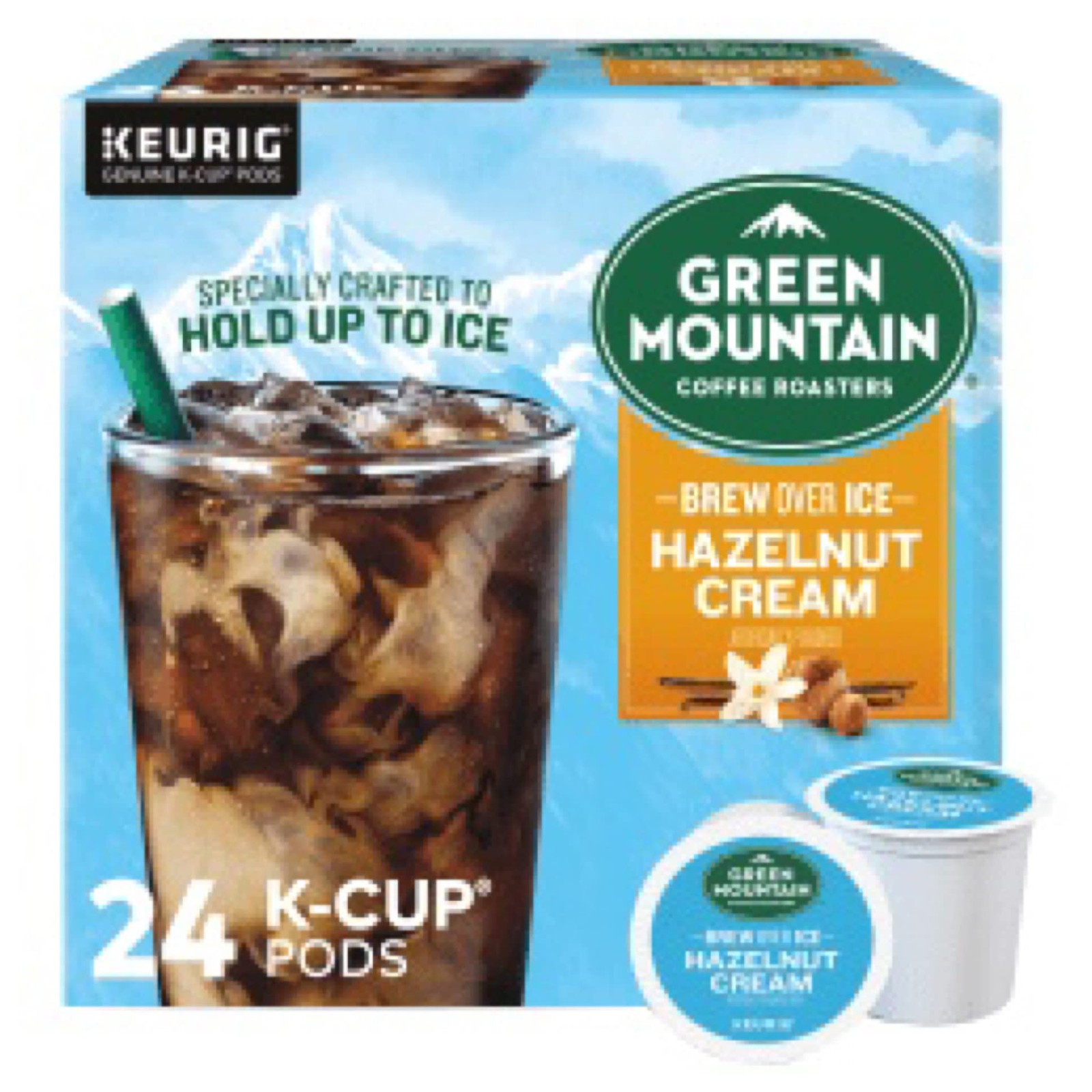 Brew Over Ice Hazelnut Cream Flavored Iced Coffee - Pack of 1 Box- 24 K Cups ...