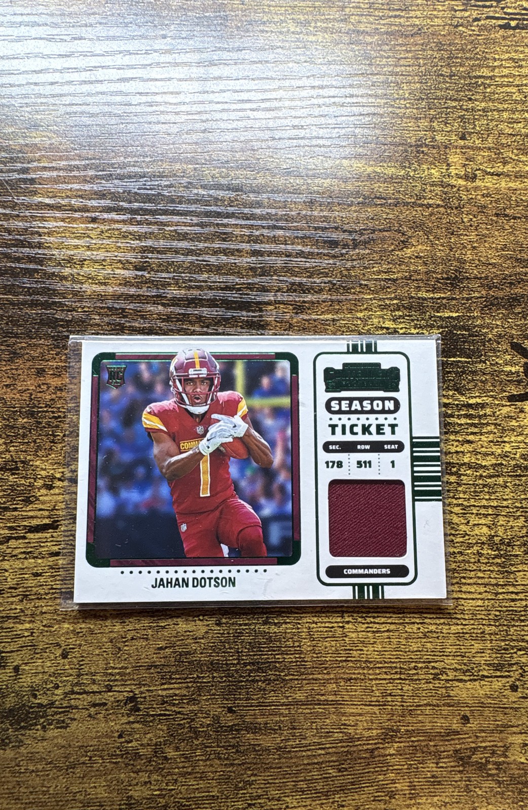 Jahan Dotson Panini Contenders Rookie Ticket Swatches #JDO Base