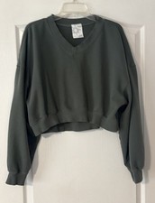 Aerie Offline Olive Green Cropped Sweatshirt XL