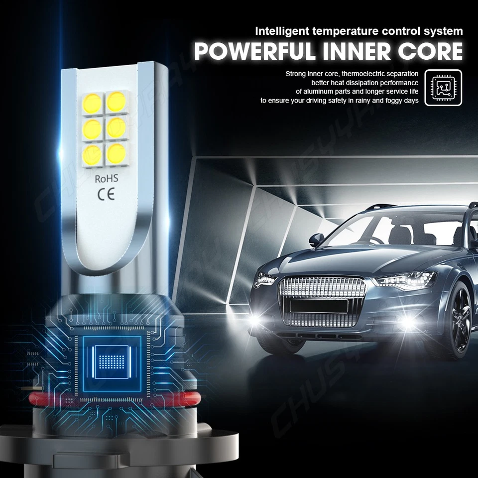 4X Luz de circulación diurna DRL + Bombilla antiniebla 6000K blanca para Acura ZDX 2010-2013 Foto 4 de 4