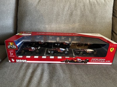 Bburago Ferrari Racing Course Die Cast Car Set, 1:43 Scale Collectible 6 pack