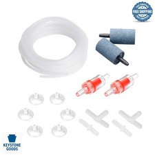 Complete Aquarium Air Pump Accessories Kit with 13ft Airline Tubing  Air Stones
