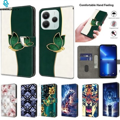 Handy Hülle für Xiaomi Redmi Note 14 13 12 11 10 9 8T 8 Malmuster Wallet Stand